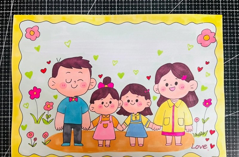 vẽ gia đình mơ ước của em 18