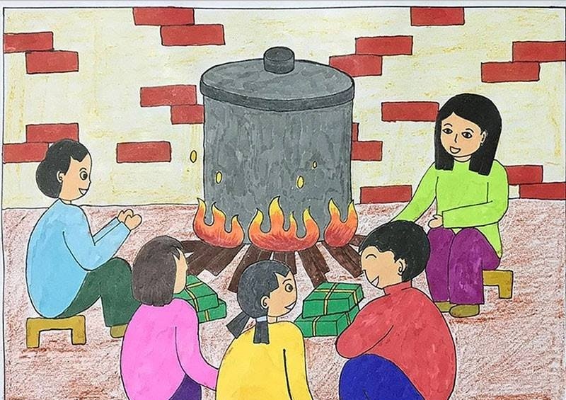 vẽ gia đình mơ ước của em 2