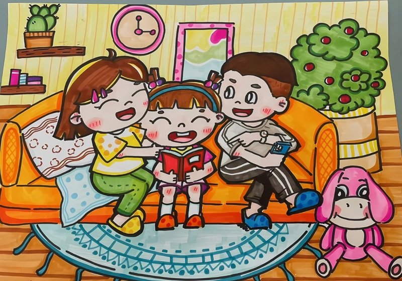 vẽ gia đình mơ ước của em 23