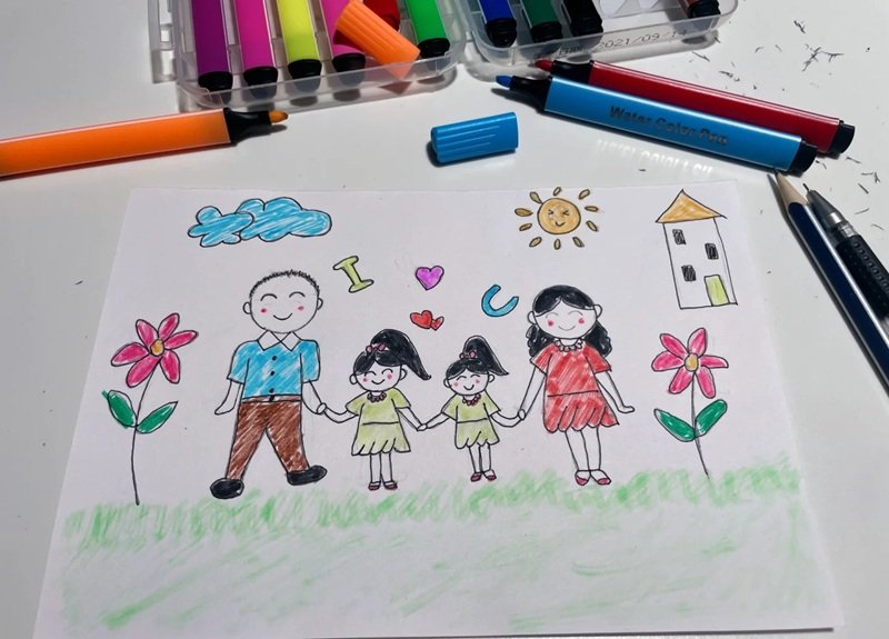 vẽ gia đình mơ ước của em 30