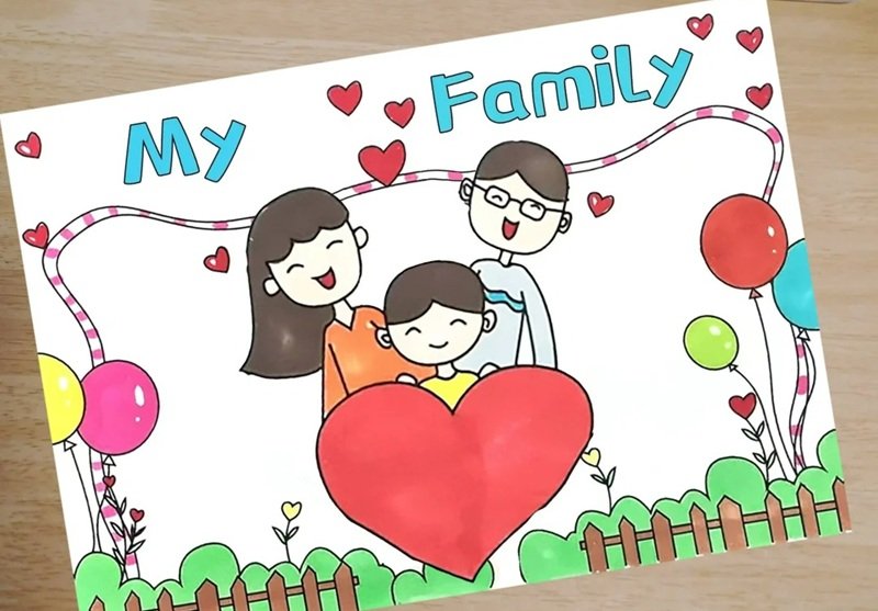 vẽ gia đình mơ ước của em 33