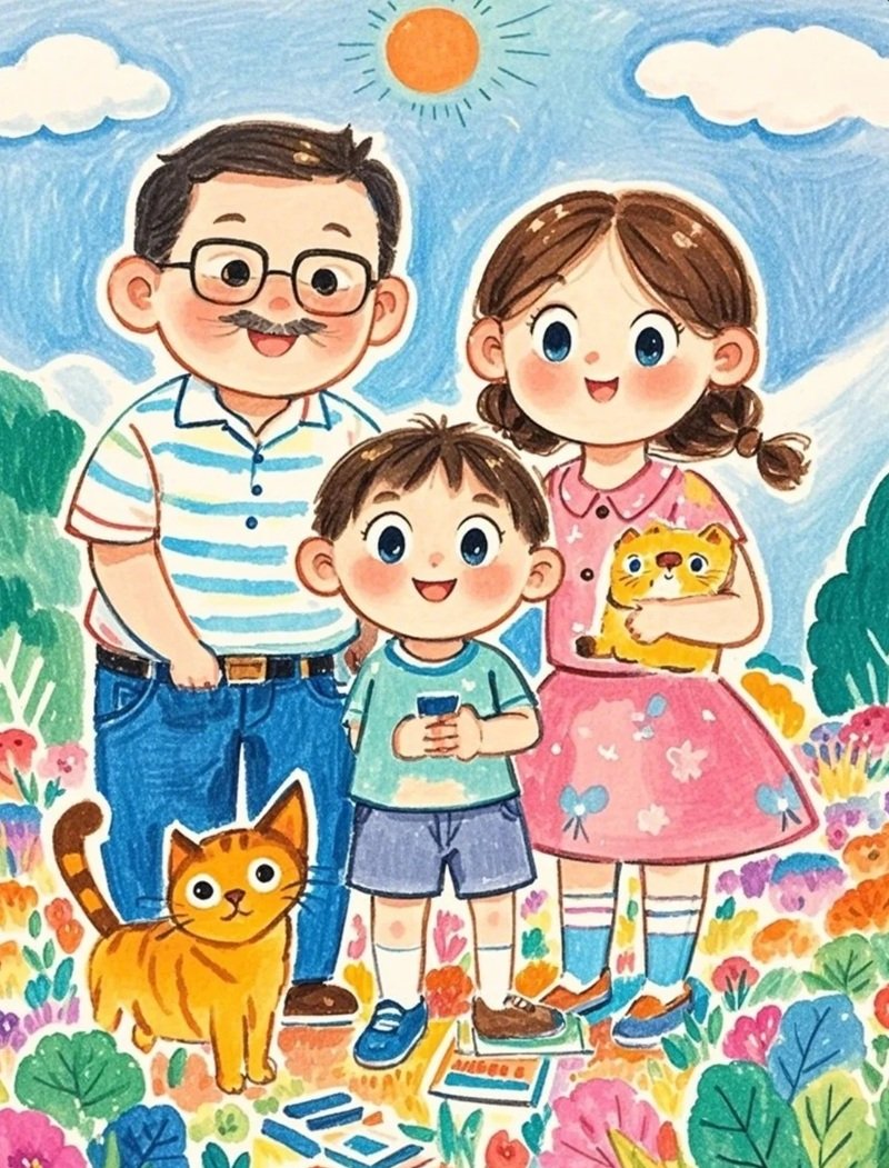 vẽ gia đình mơ ước của em 9