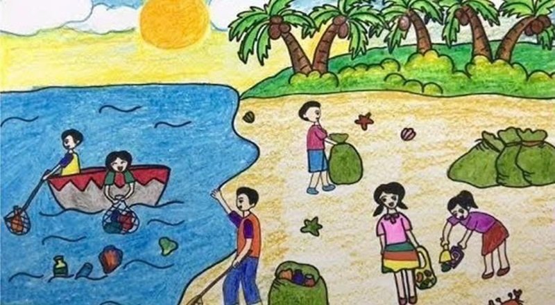 vẽ tranh bảo vệ môi trường bằng giấy a4 12