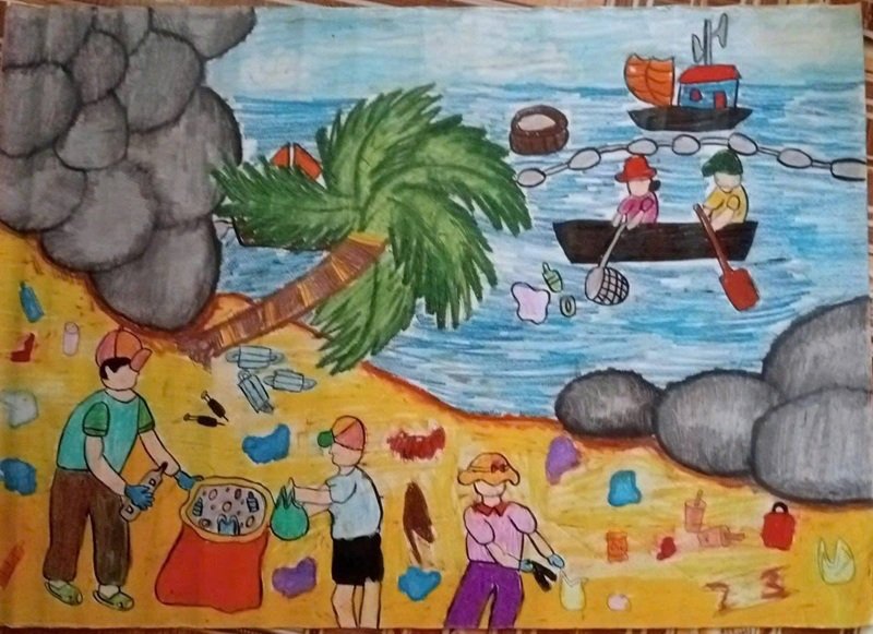 vẽ tranh bảo vệ môi trường bằng giấy a4 13