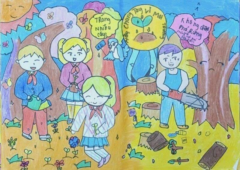 vẽ tranh bảo vệ môi trường bằng giấy a4 20