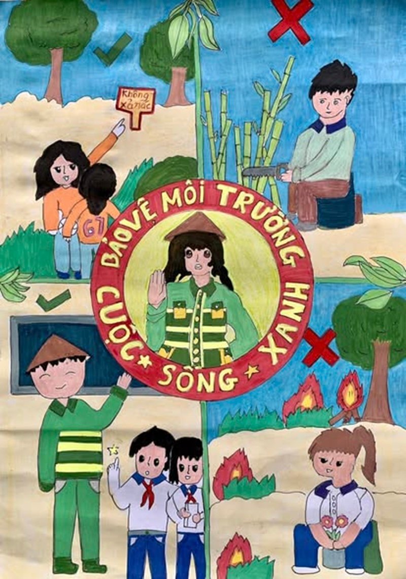 vẽ tranh bảo vệ môi trường bằng giấy a4 24