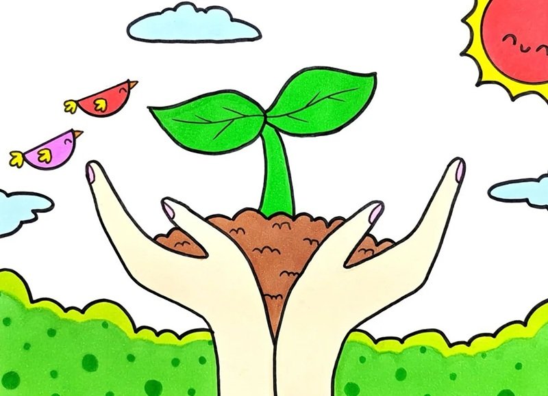 vẽ tranh bảo vệ môi trường bằng giấy a4 26