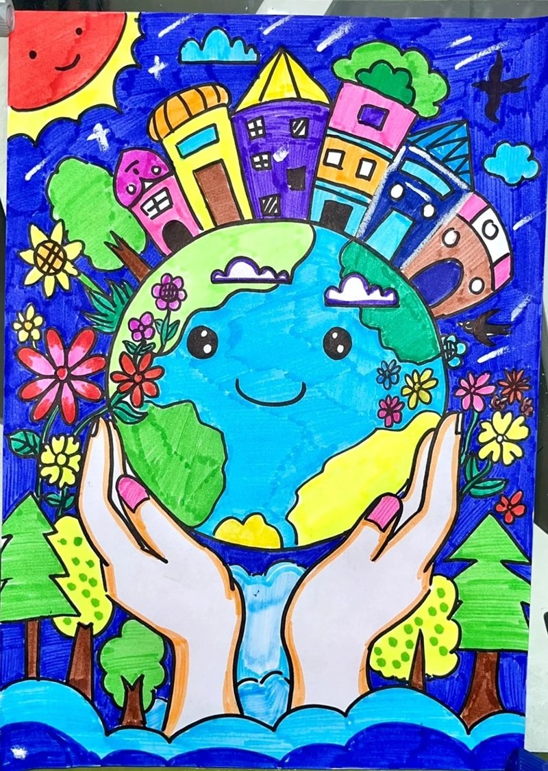 vẽ tranh bảo vệ môi trường bằng giấy a4 27