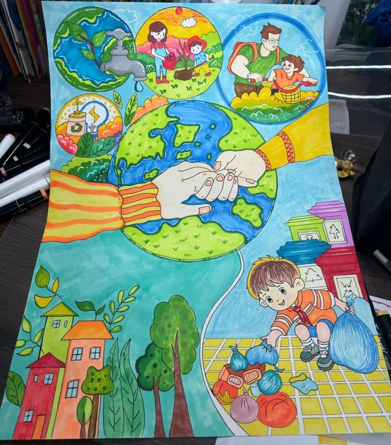 vẽ tranh bảo vệ môi trường bằng giấy a4 30