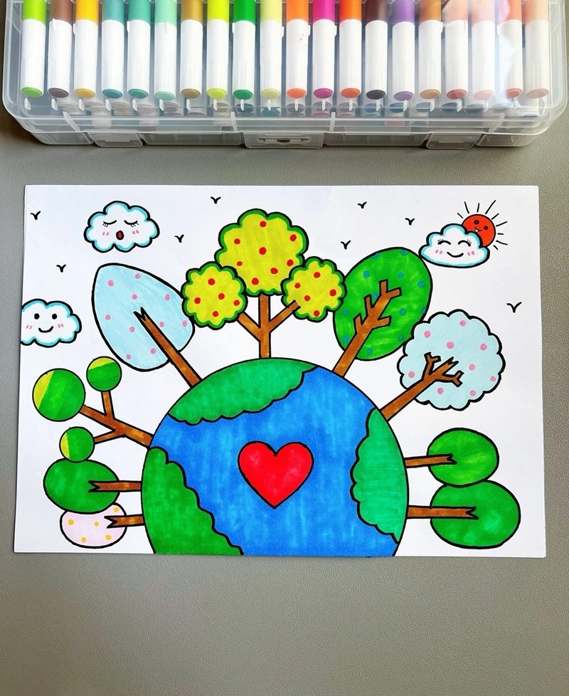 vẽ tranh bảo vệ môi trường bằng giấy a4 31