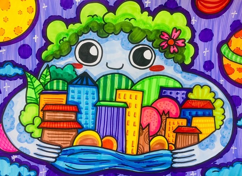 vẽ tranh bảo vệ môi trường bằng giấy a4 32