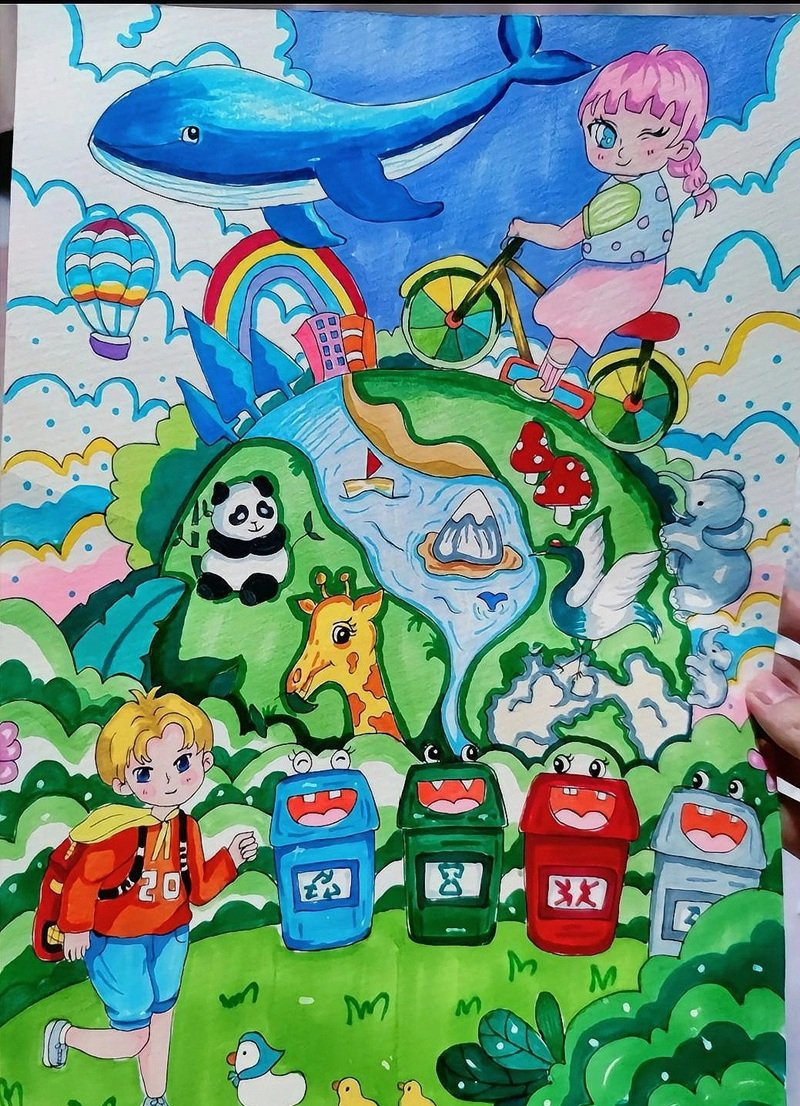 vẽ tranh bảo vệ môi trường bằng giấy a4 35