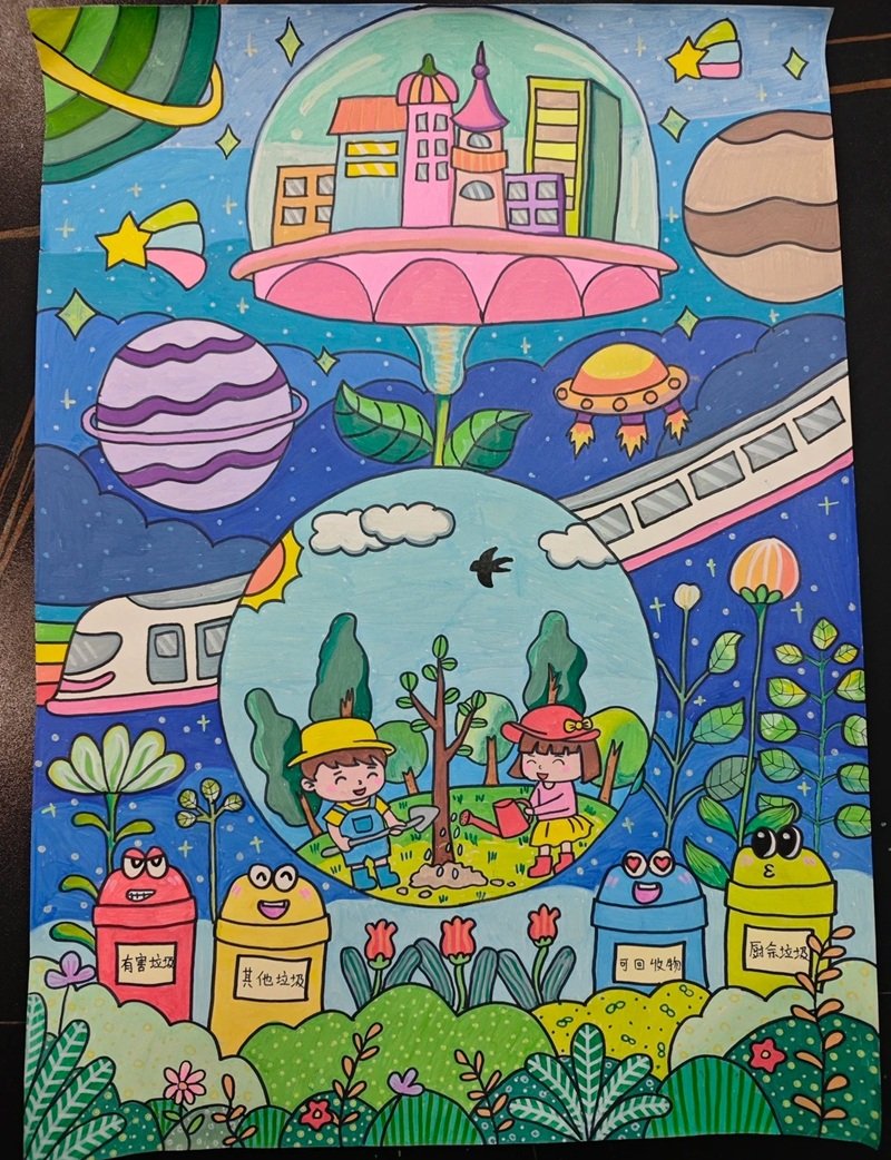 vẽ tranh bảo vệ môi trường bằng giấy a4 38