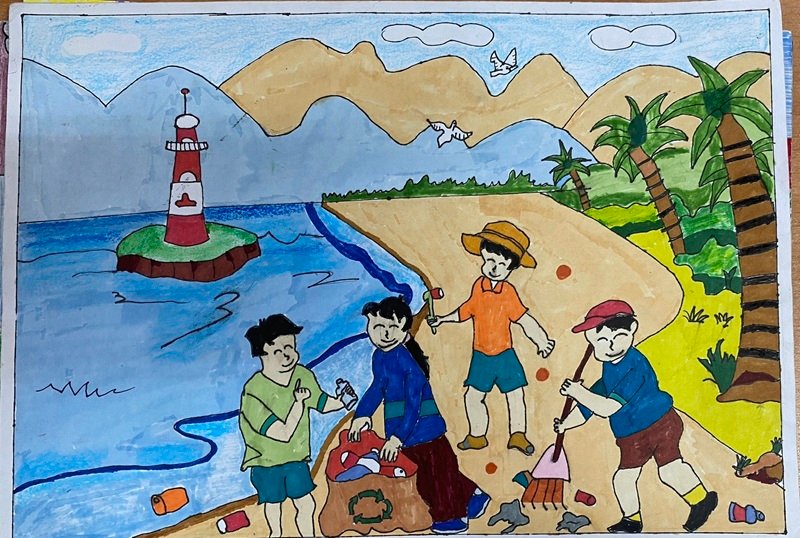 vẽ tranh bảo vệ trái đất 10