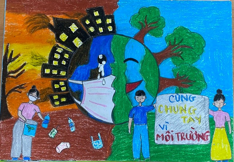 vẽ tranh bảo vệ trái đất 14