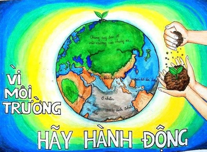 vẽ tranh bảo vệ trái đất 20