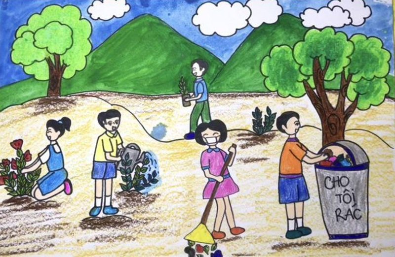 vẽ tranh bảo vệ trái đất 21