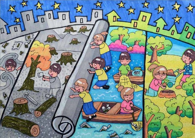 vẽ tranh bảo vệ trái đất 24