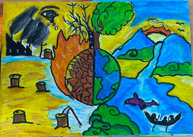 vẽ tranh bảo vệ trái đất 3