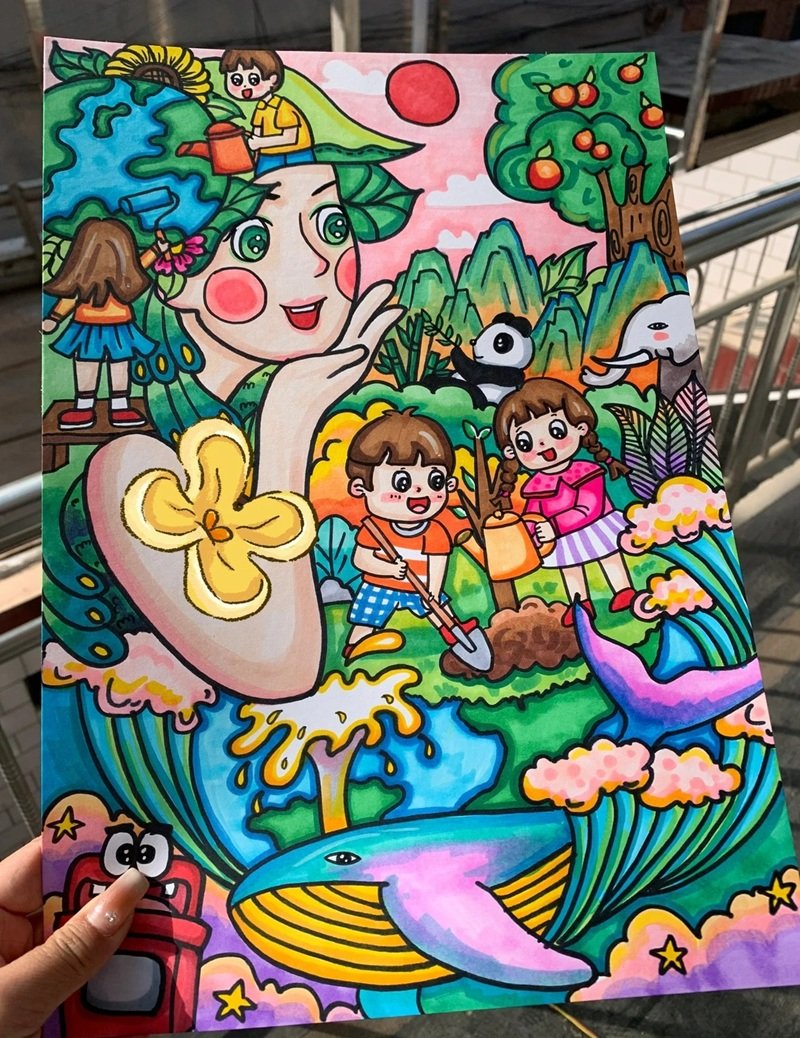 vẽ tranh bảo vệ trái đất 37