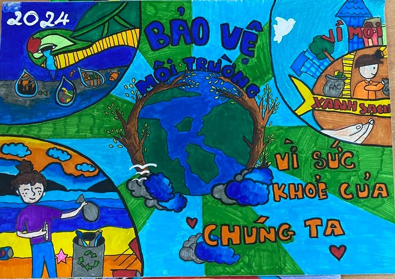 vẽ tranh bảo vệ trái đất 4
