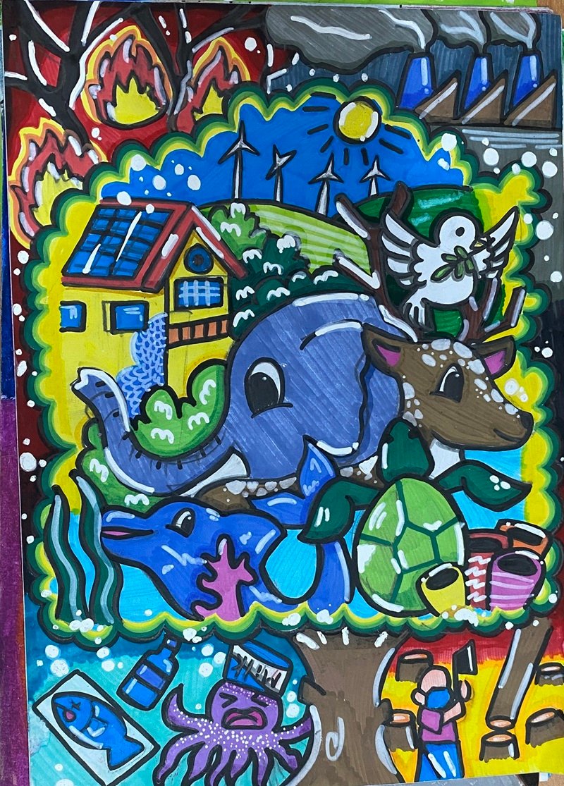 vẽ tranh bảo vệ trái đất 5