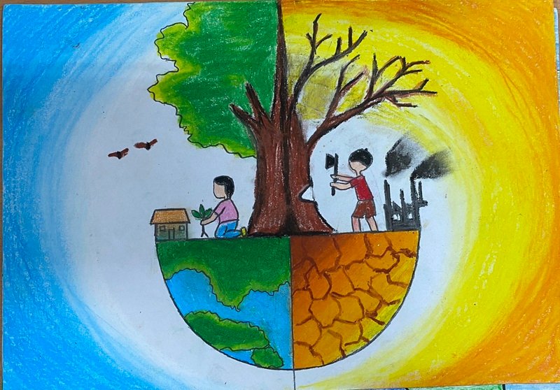 vẽ tranh bảo vệ trái đất 8