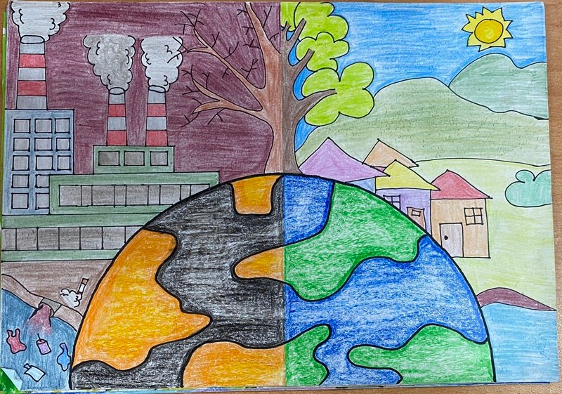 vẽ tranh bảo vệ trái đất 9