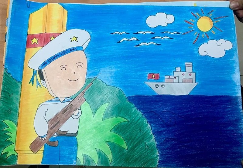 vẽ tranh biển đảo đẹp nhất 1