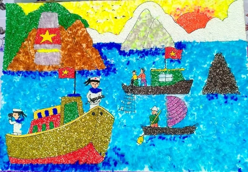 vẽ tranh biển đảo đẹp nhất 10