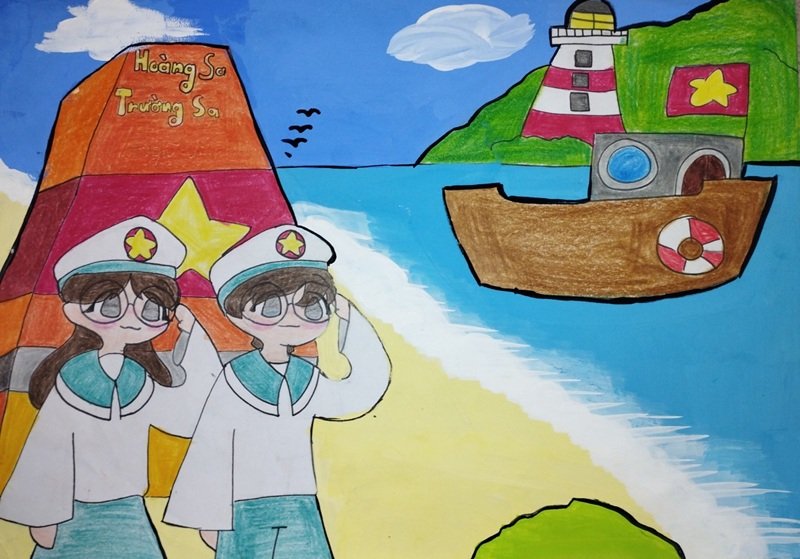 vẽ tranh biển đảo đẹp nhất 16