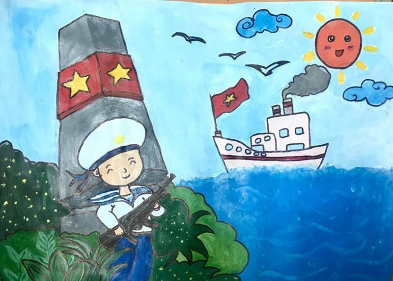 vẽ tranh biển đảo đẹp nhất 2