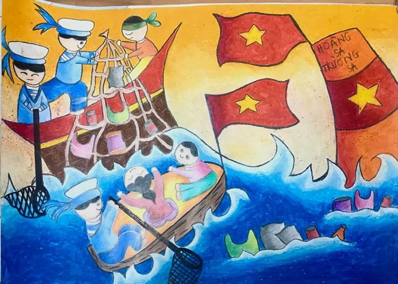 vẽ tranh biển đảo đẹp nhất 3