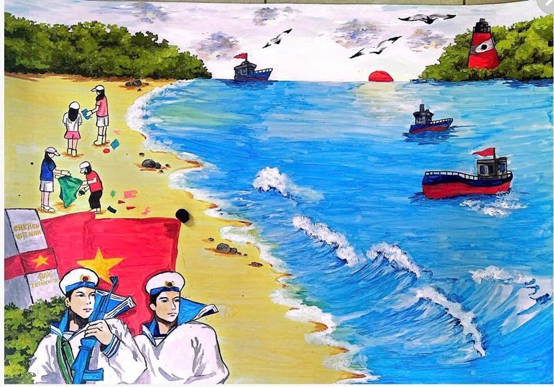vẽ tranh biển đảo đẹp nhất 48