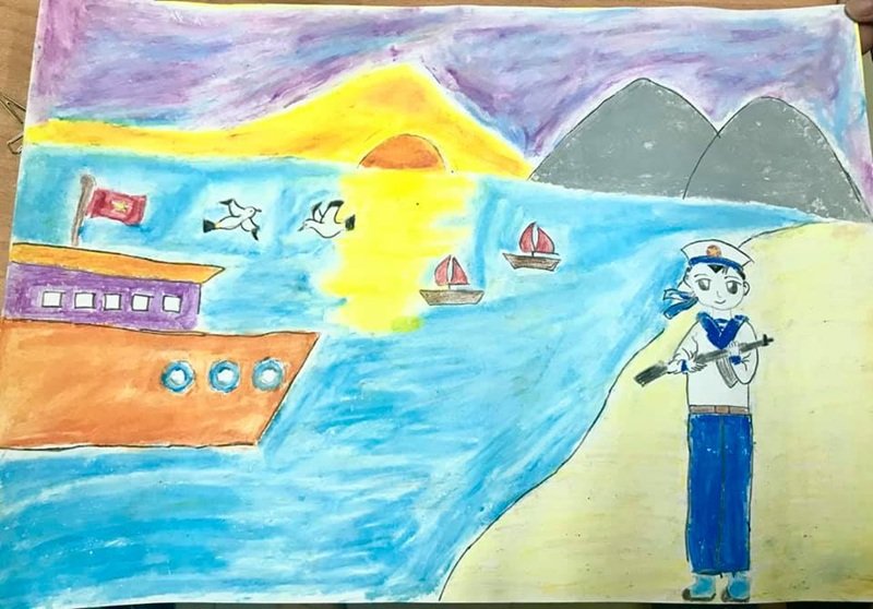 vẽ tranh biển đảo đẹp nhất 6