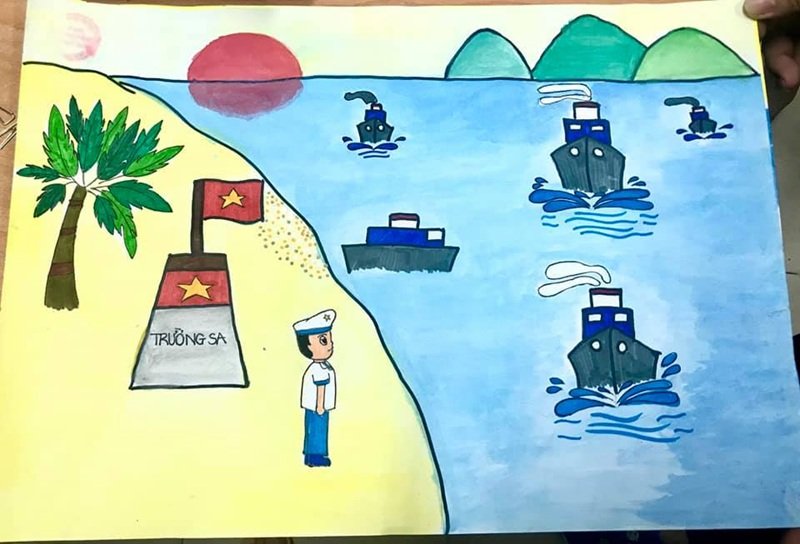 vẽ tranh biển đảo đẹp nhất 7