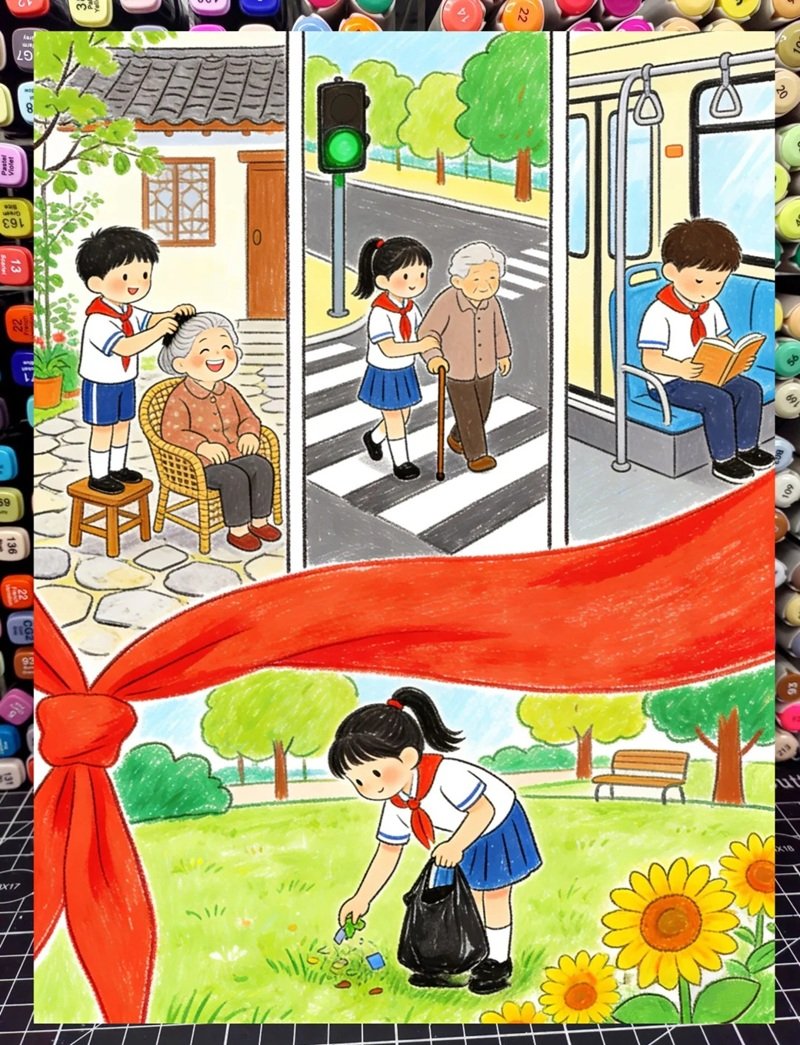 vẽ tranh đề tài cuộc sống quanh em 18