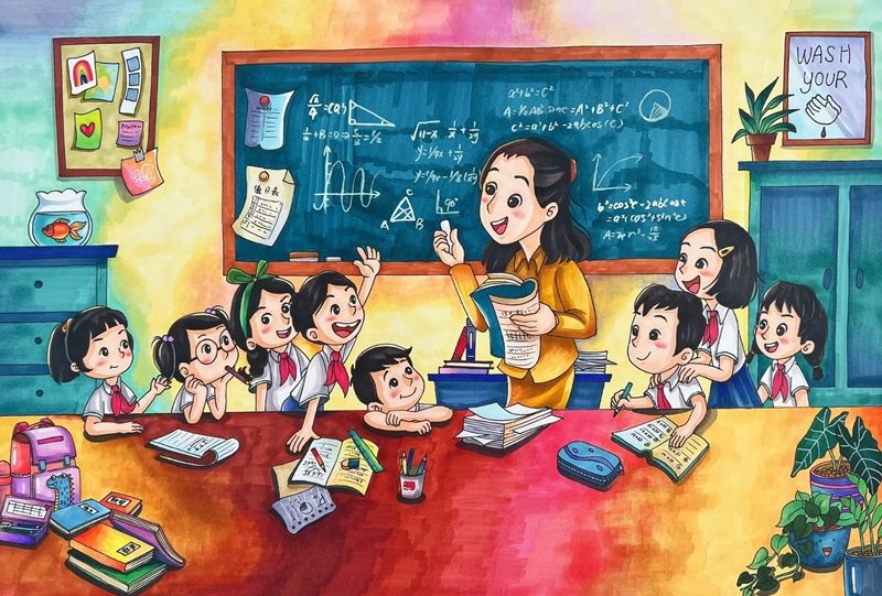 vẽ tranh đề tài cuộc sống quanh em 31