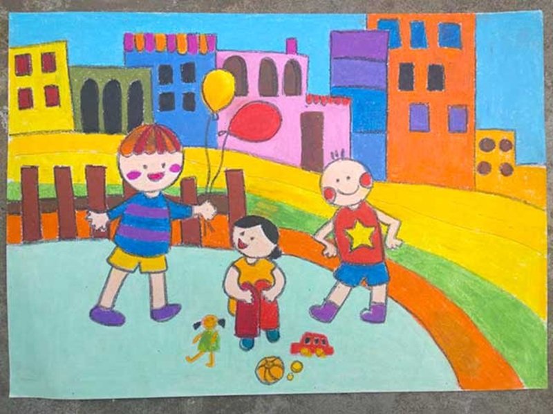 vẽ tranh đề tài cuộc sống quanh em 6