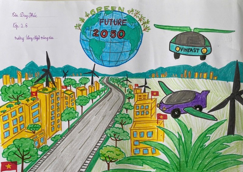 vẽ tranh gửi tương lai xanh 2050 13