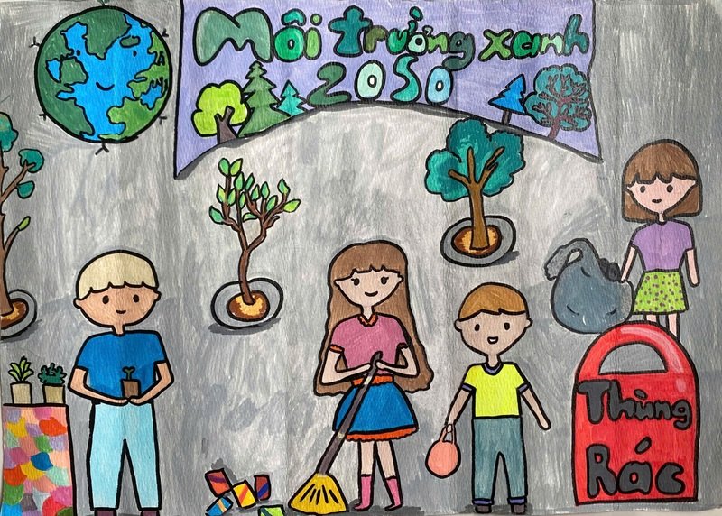 vẽ tranh gửi tương lai xanh 2050 2