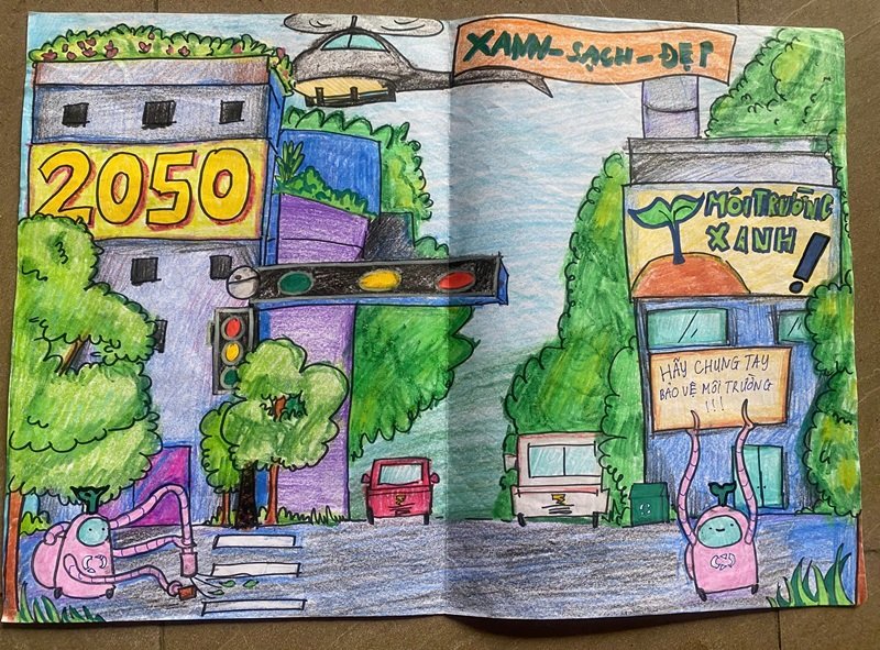 vẽ tranh gửi tương lai xanh 2050 29