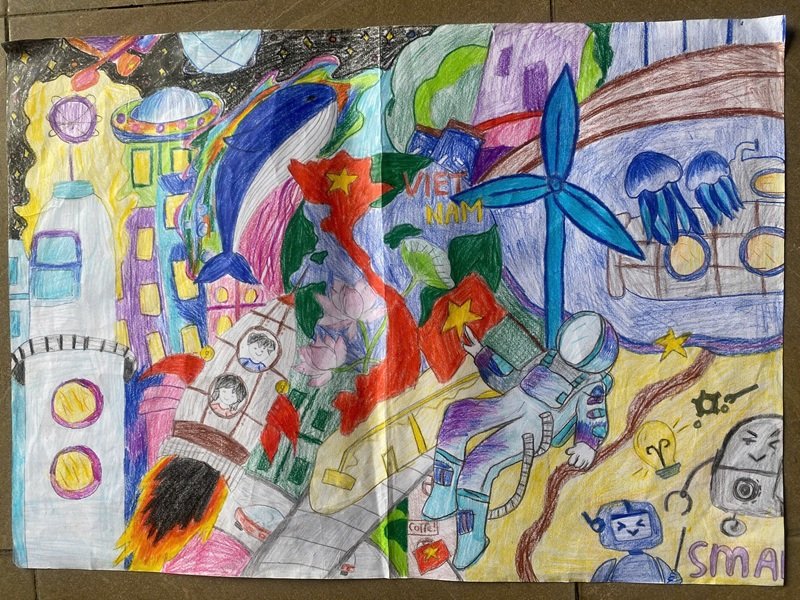 vẽ tranh gửi tương lai xanh 2050 30