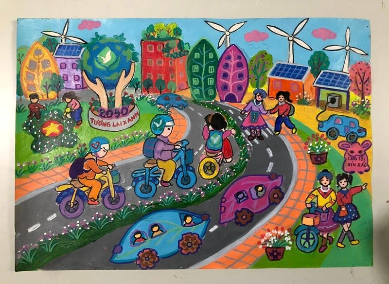 vẽ tranh gửi tương lai xanh 2050 38