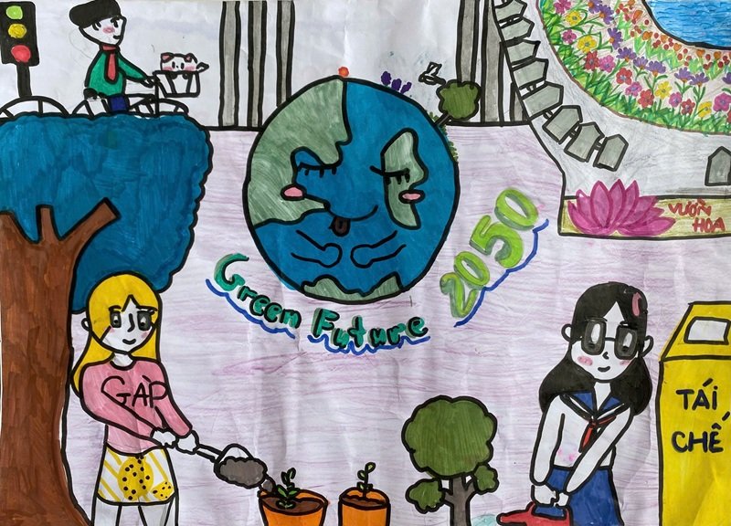 vẽ tranh gửi tương lai xanh 2050 8