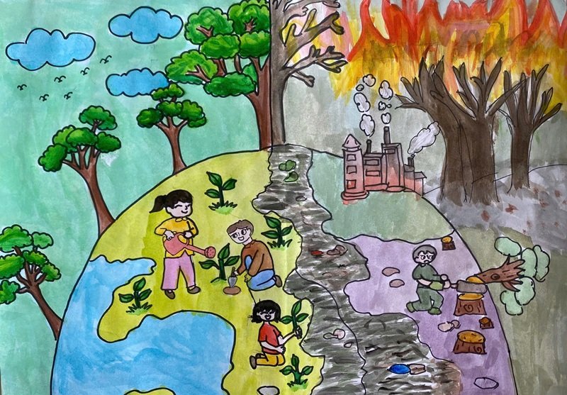 vẽ tranh gửi tương lai xanh 2050 9