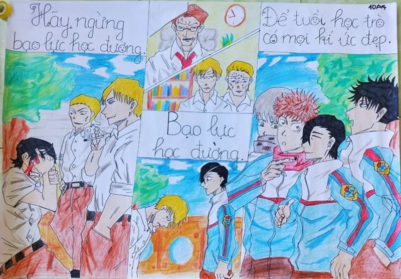 vẽ tranh nói không với bạo lực học đường 1