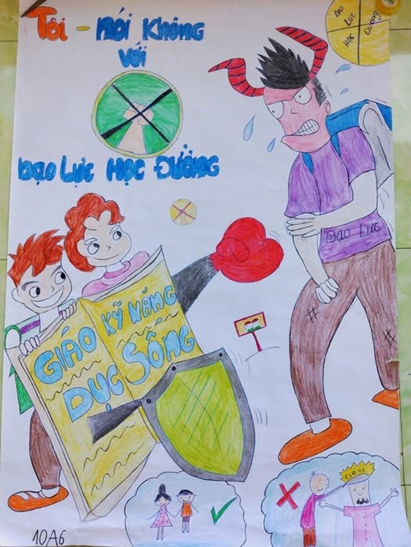 vẽ tranh nói không với bạo lực học đường 14