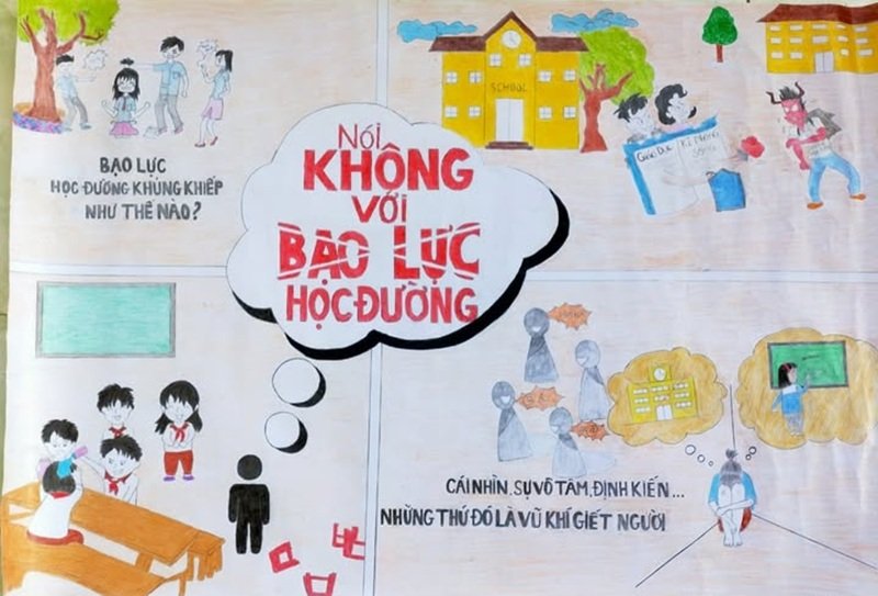vẽ tranh nói không với bạo lực học đường 15