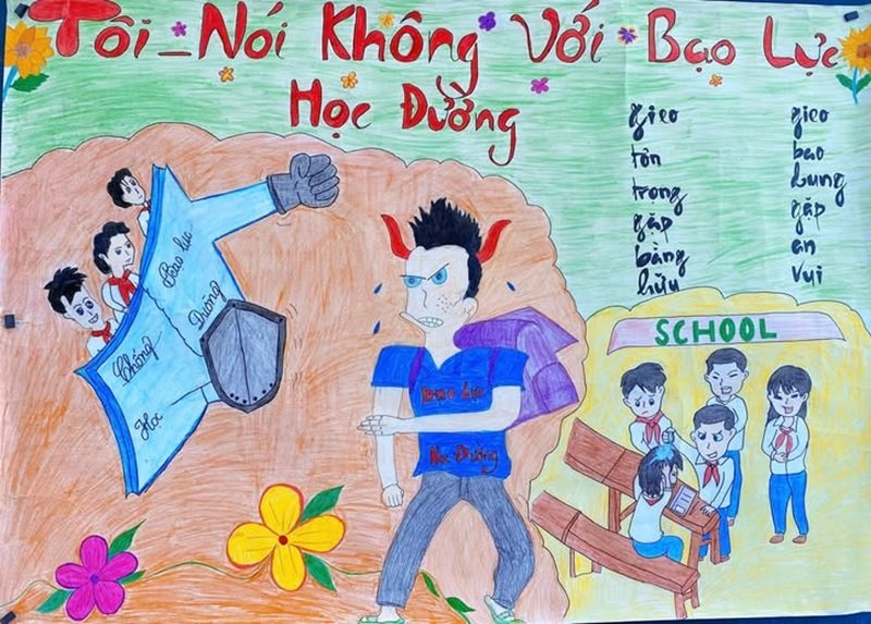 vẽ tranh nói không với bạo lực học đường 19